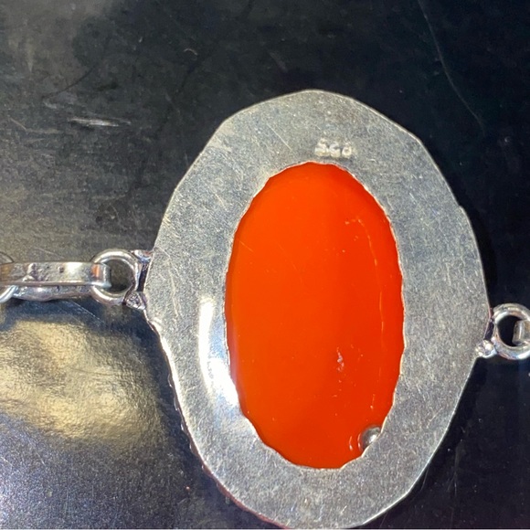 Italian Coral + Biwa Pearl vintage handcrafted multi-gem bracelet - Picture 4 of 7